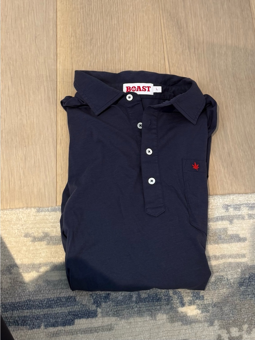 Men's Navy Polo Shirt - BOAST - Picture 5 of 5
